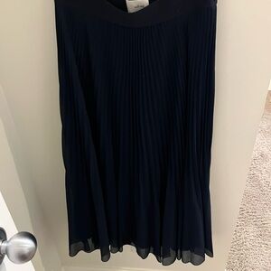 Wilfred Navy Twirl pleated chiffon Skirt